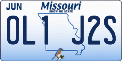 MO license plate OL1J2S