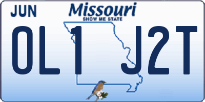 MO license plate OL1J2T