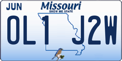 MO license plate OL1J2W
