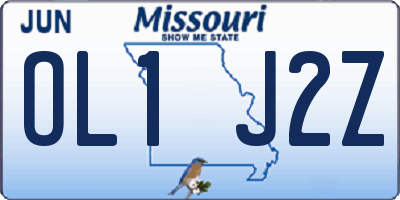MO license plate OL1J2Z