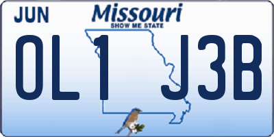 MO license plate OL1J3B
