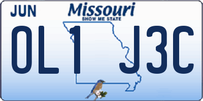 MO license plate OL1J3C