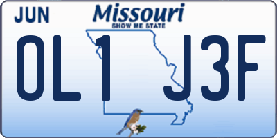 MO license plate OL1J3F