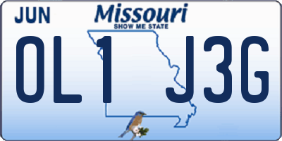 MO license plate OL1J3G