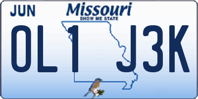 MO license plate OL1J3K