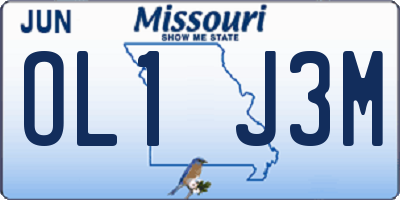 MO license plate OL1J3M
