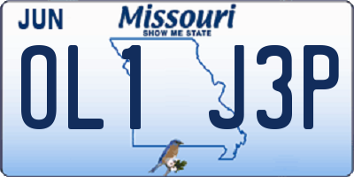 MO license plate OL1J3P