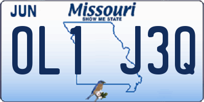 MO license plate OL1J3Q