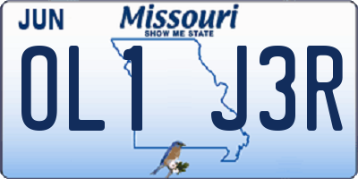 MO license plate OL1J3R