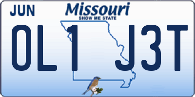 MO license plate OL1J3T