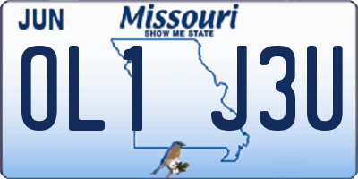 MO license plate OL1J3U