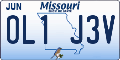 MO license plate OL1J3V