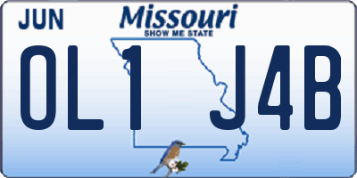 MO license plate OL1J4B