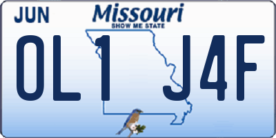 MO license plate OL1J4F