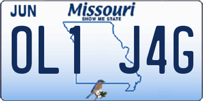MO license plate OL1J4G