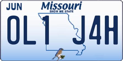 MO license plate OL1J4H