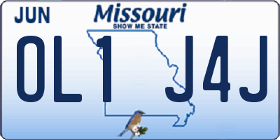 MO license plate OL1J4J