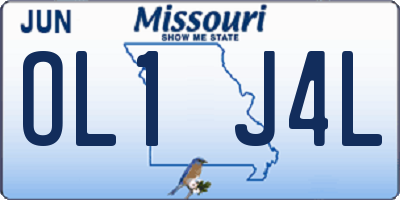 MO license plate OL1J4L