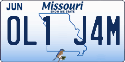 MO license plate OL1J4M