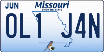 MO license plate OL1J4N