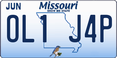 MO license plate OL1J4P