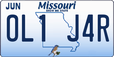 MO license plate OL1J4R