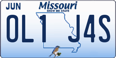 MO license plate OL1J4S