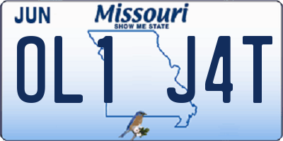 MO license plate OL1J4T