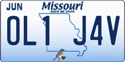 MO license plate OL1J4V