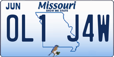 MO license plate OL1J4W