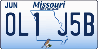 MO license plate OL1J5B