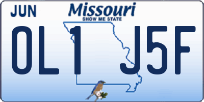 MO license plate OL1J5F