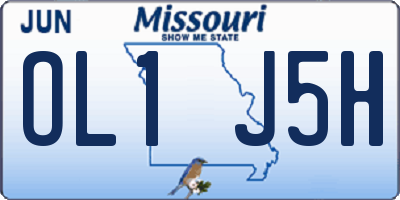 MO license plate OL1J5H