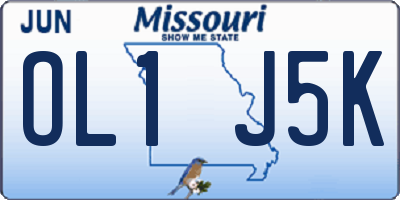 MO license plate OL1J5K