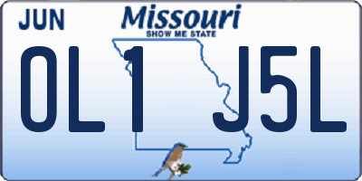MO license plate OL1J5L