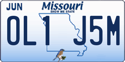 MO license plate OL1J5M
