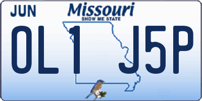 MO license plate OL1J5P