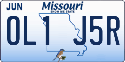 MO license plate OL1J5R