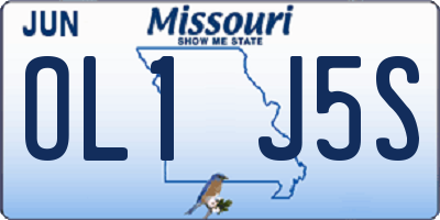 MO license plate OL1J5S