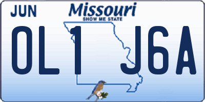 MO license plate OL1J6A