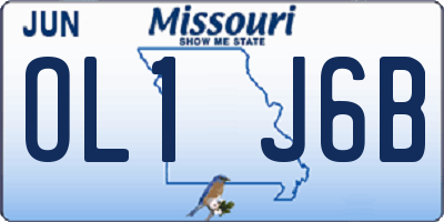 MO license plate OL1J6B