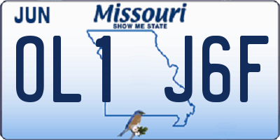 MO license plate OL1J6F