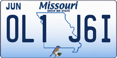 MO license plate OL1J6I