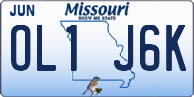 MO license plate OL1J6K