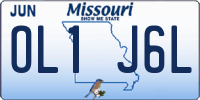MO license plate OL1J6L