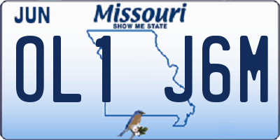 MO license plate OL1J6M