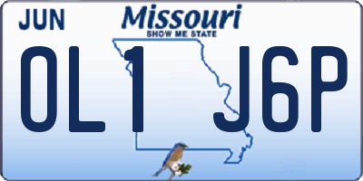 MO license plate OL1J6P