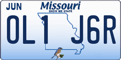 MO license plate OL1J6R