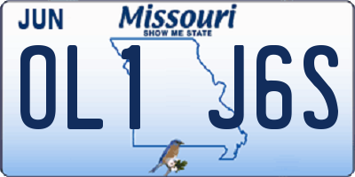 MO license plate OL1J6S