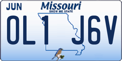 MO license plate OL1J6V